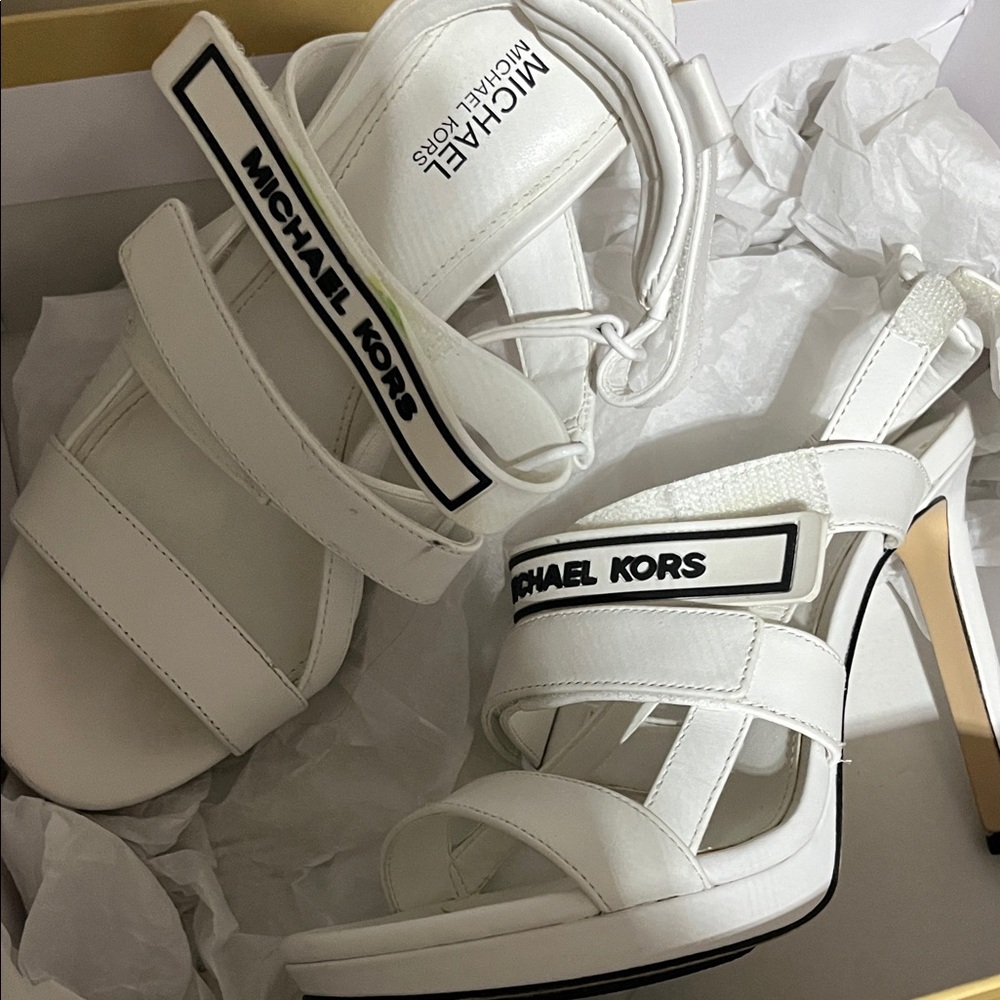 Michael Kors White Strappy Heels